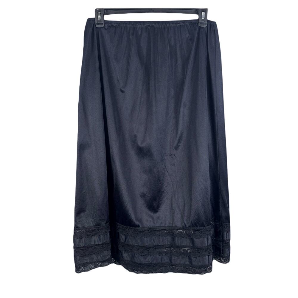 Vintage Half Slip Skirt Plus Size 4X 24/26 Waist 44/46 Black Nylon Perfectform